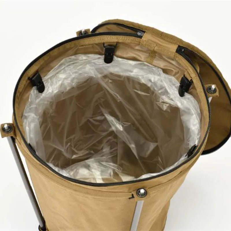 Outdoor Camping Trash Can Lightweight Collapsible Oxford Cloth Storage Round Bin Self-drive Barbecue Portable Car Trash Bin Lootquake LLC