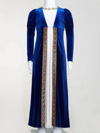 Girls Velvet Medieval Princess Dress Long Sleeve Renaissance Retro Robe Ancient Roman Long Dress for Halloween Carnival Party