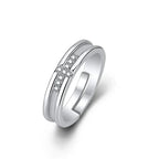 Hot 925 Sterling Silver Ring AAA Zircon Adjustable Simplicity Fashion Exquisite Women Jewelry Accessories Wedding Party Gift