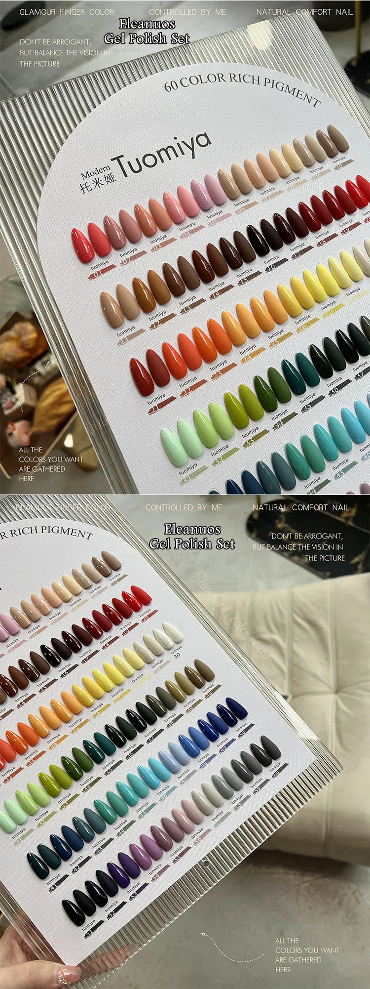 Eleanuos Popular gel Polishing 60PCS Mixed Varnish Soaking Rainbow Semi Permanent Shining Four Season Nail UV LED Salon gel 15ML Lootquake LLC