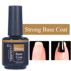 ELL LOUREL 30 Types Base Coat Top Coat No Wipe UV Gel 15ML Semi Permanent Glitter Tempered Top Multi-Function Gel Nail Polish