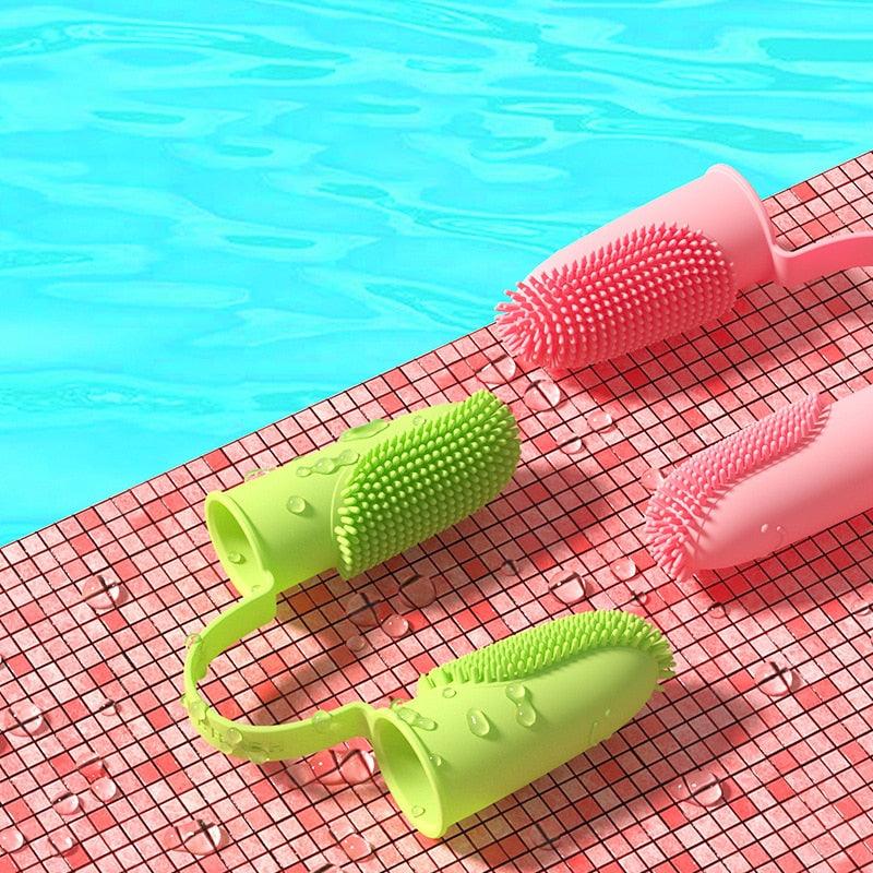 Dog Super Soft Pet Finger Toothbrush Teeth Cleaning Bad Breath Care Nontoxic Silicone Tooth Brush Tool Dog Cat Cleaning Supplies Finger Dog Toothbrush Silicone Finger Brush for Dogs Cats Teeth Cleaning Stevvex