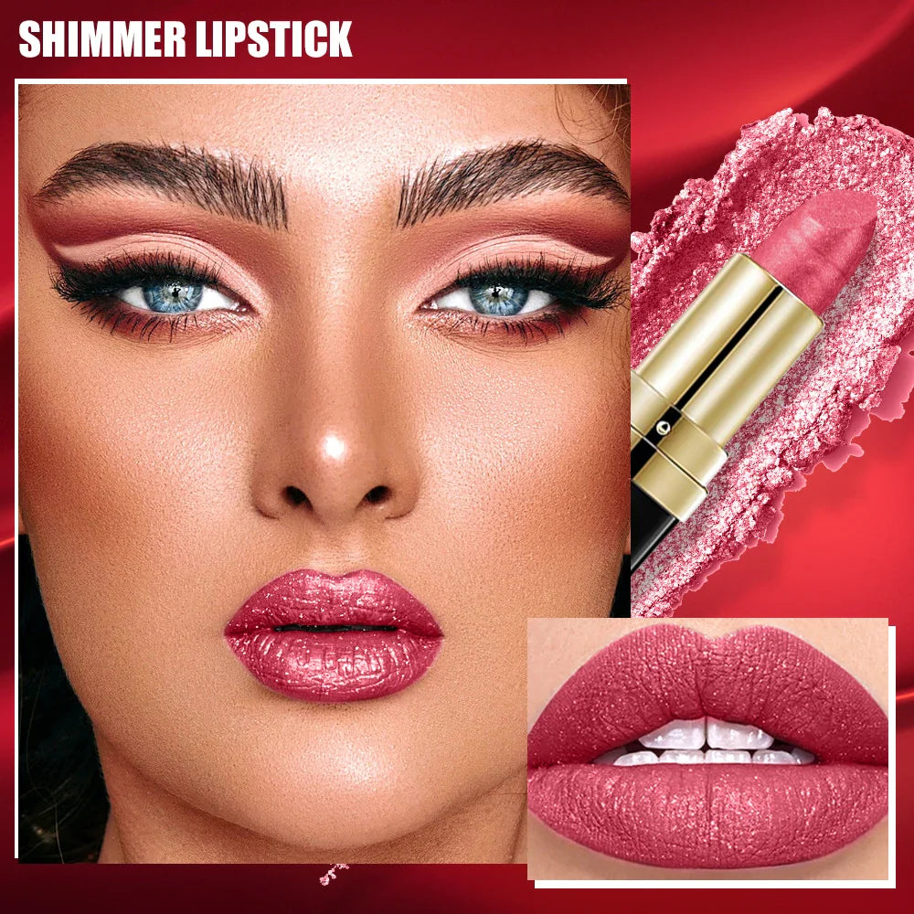 Diamond Shimmer Lipstick Lip Gloss High Pigmented Long Lasting 10 Colors Glitter Lipgloss Lips Makeup Cosmetics Sexy Make Up Lootquake LLC