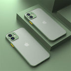 Luxury Shockproof Armor Case For iPhone 11 12 13 14 Pro Max Mini X XR XS Soft Silicone Bumper Clear Hard Cover Shockproof Soft Flat Side Bumper Translucent Hard Back Slim Phone Case Stevvex