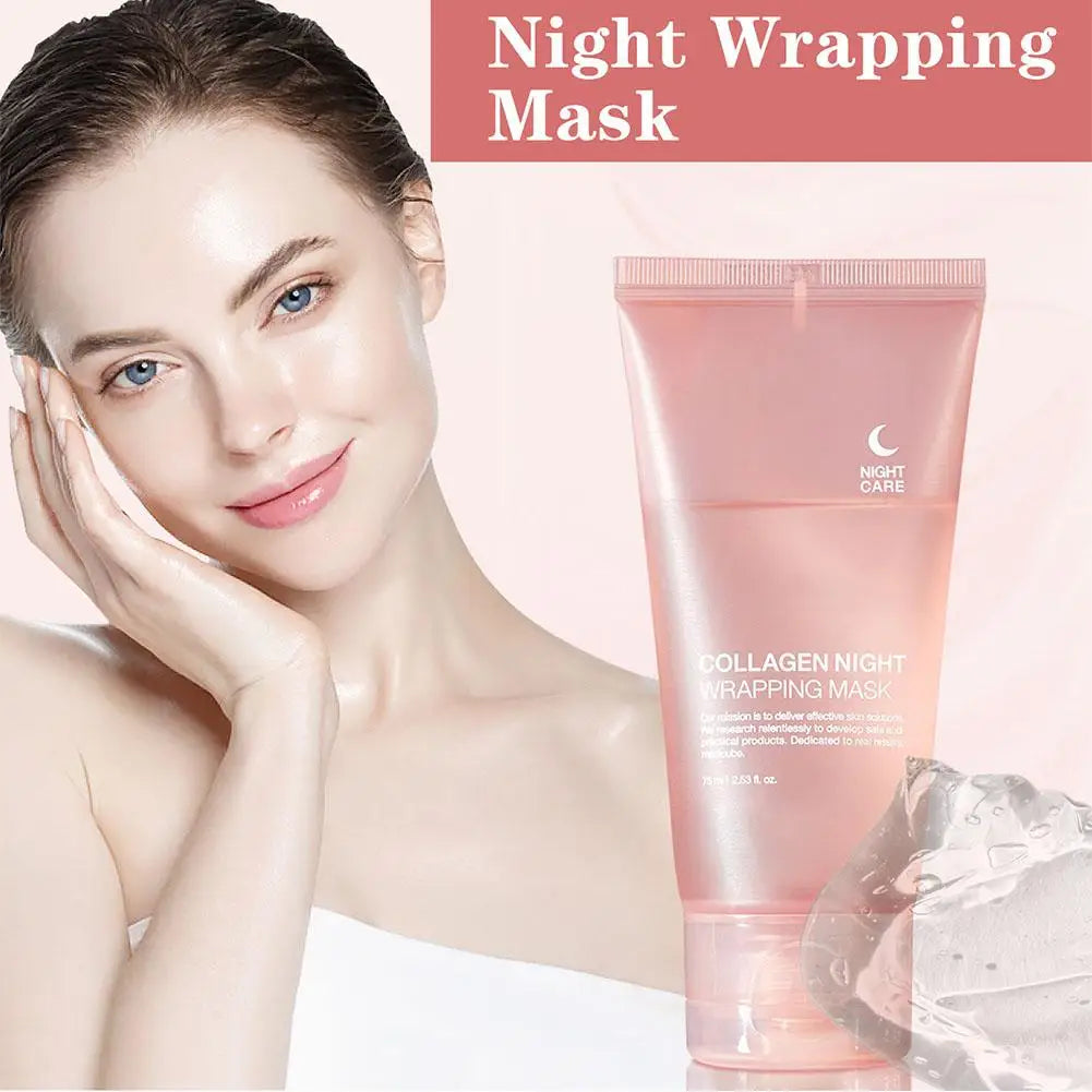 Hydrolyzed Collagen Overnight Facial Mask Wrapping Peel-Off Mask Hydrating Firming Mask for Elasticity Reduces Sagging Dullness Lootquake LLC