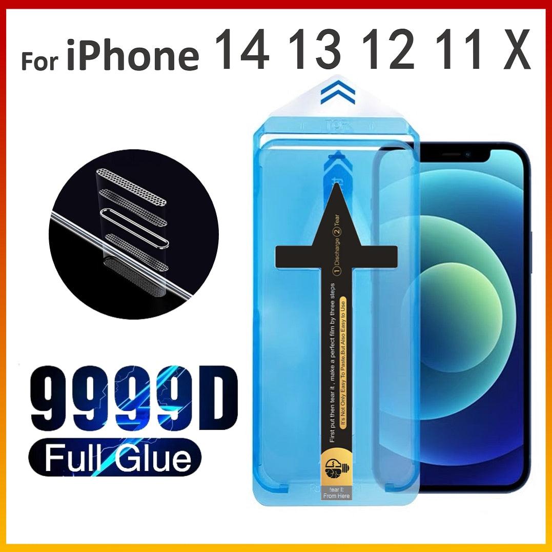 Edge to Edge Coverage Screen Protector for iPhone 14 Pro Max 12 13 Dust Free Phone Screen Protector Glass With Install  Proof Without Bubbles Stevvex