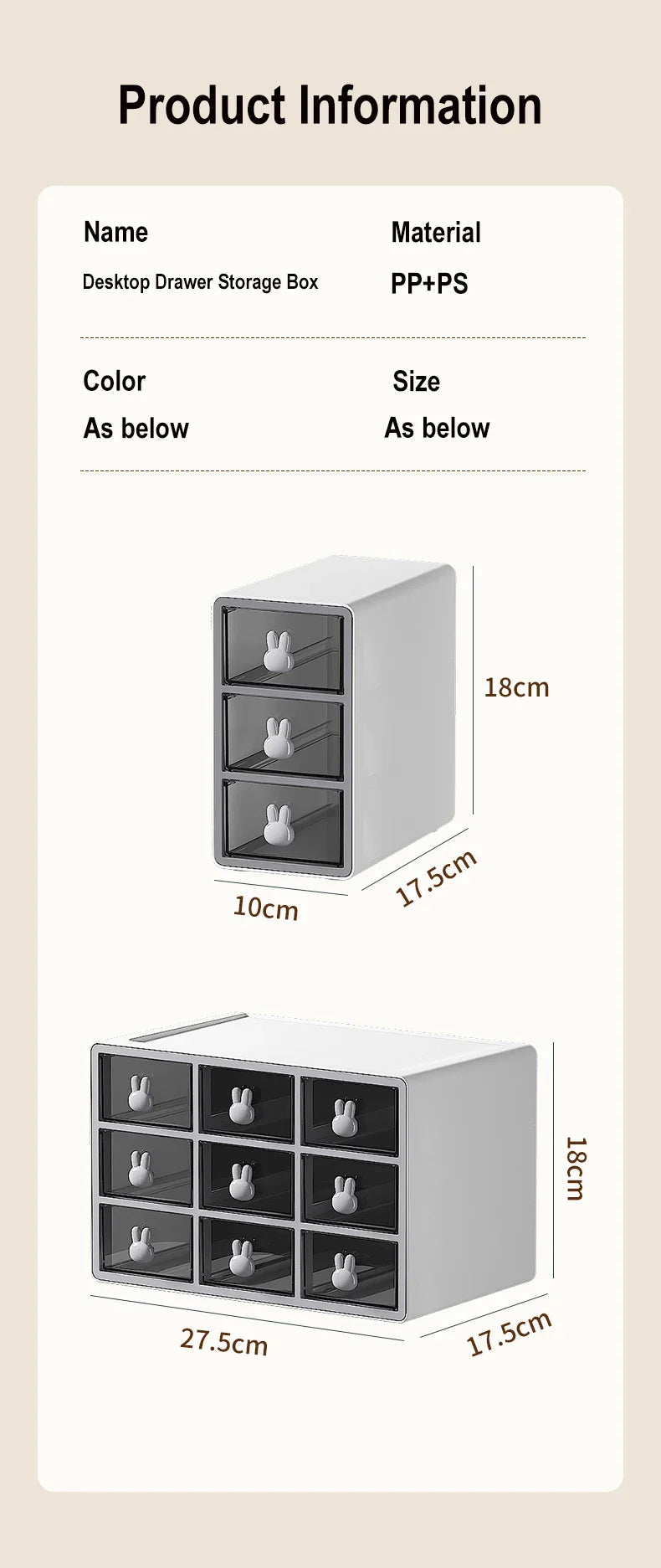 Desktop Storage Box Transparent Drawer Home Storage Box Stationery Box Office Files Stationery Organizer Cosmetics Drawer Box