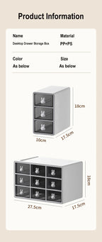 Desktop Storage Box Transparent Drawer Home Storage Box Stationery Box Office Files Stationery Organizer Cosmetics Drawer Box