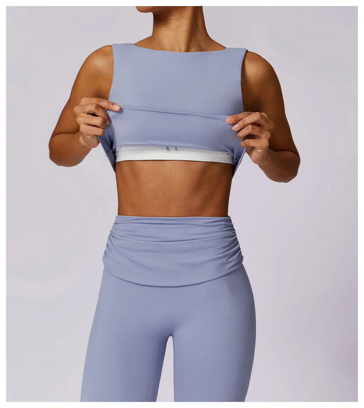 Elevate Activewear: Seamless Leggings & Top Set THRIXINE