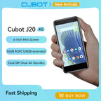 Cubot J20, 4-Inch Mini Smartphone, 16/32GB ROM (128GB Extended), Dual SIM Dual 4G Celulares, Android Mobile Phones, 2350mAh, GPS Lootquake LLC