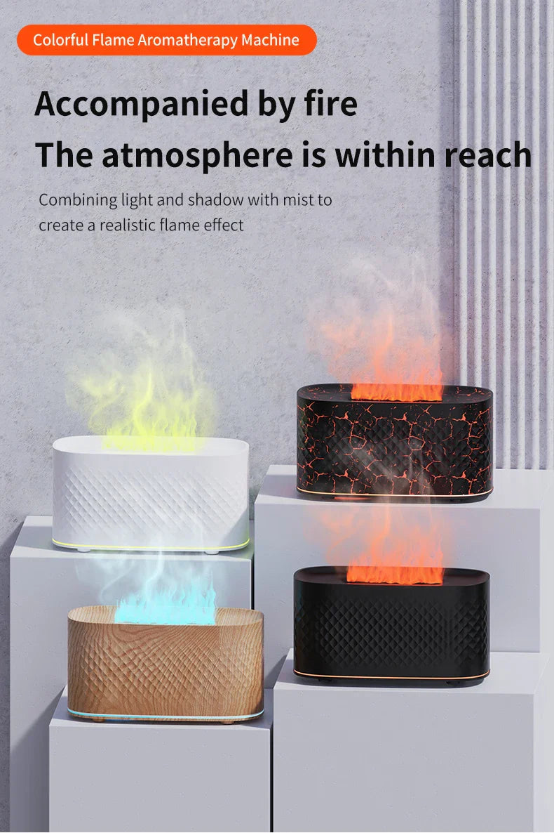 Colorful Simulation Flame Aroma Diffuser Home Hotel Desktop USB Air Humidifier Lootquake LLC