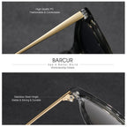 BARCUR Retro Circular Polarized Sunglasses for Women – Fashion Travel UV400 Protection TAC Lens – Durable Comfortable Plastic Titanium Frame Stylish Summer Eyewear – Trendy Mirror Lens Gift Box Included