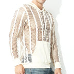 Men Mesh Shirt Transparent Long Sleeve Men Clothing Sexy Solid Party Nightclub Hooded Tops Lootquake LLC