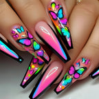 Long nail art patches with purple polka dots and a shiny, fashionable, individual and high-end feel. Detachable 24-piece nail ar Lootquake LLC