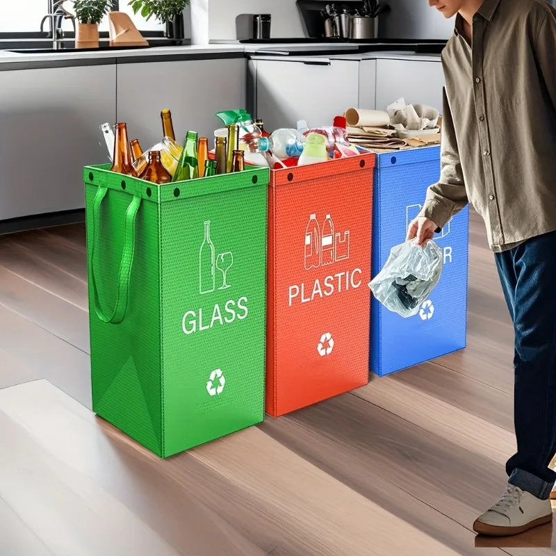 3pcs/set Large Capacity Foldable Trash Bin Portable Kitchen & Outdoor Camping Waste Basket Storage Bag for Home Travel Picnic Lootquake LLC