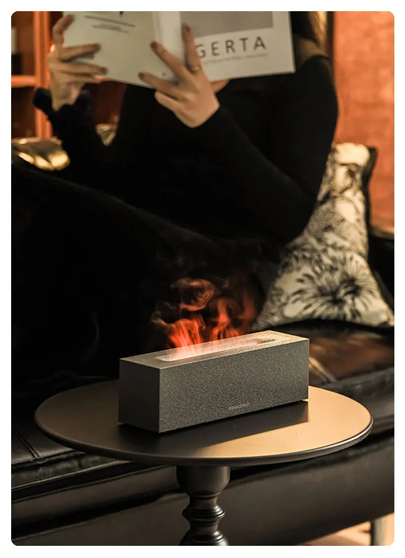 KINSCOTER Flame Aroma Diffuser Air Humidifier Ultrasonic Cool Mist Maker Fogger LED Essential Oil Lamp Realistic Fire Difusor Lootquake LLC