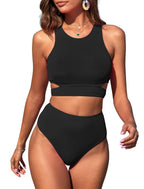 ZAFUL Chic Cutout High-Waist Bikini Set