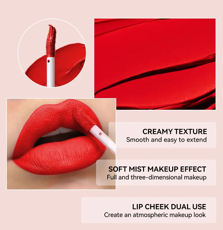 Matte Liquid Lipstick 6 Colors Long Lasting Lip Ink Lip Tint Non-stick Cup Nude Lip Gloss Waterproof Cosmetics Make Up