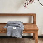 Maillard Cotton Blankets Four Layers Of Gauze Sofa Cover Blanket With Tassel AB Side Office Nap Decorative Bed Muslin Blanket Lootquake LLC