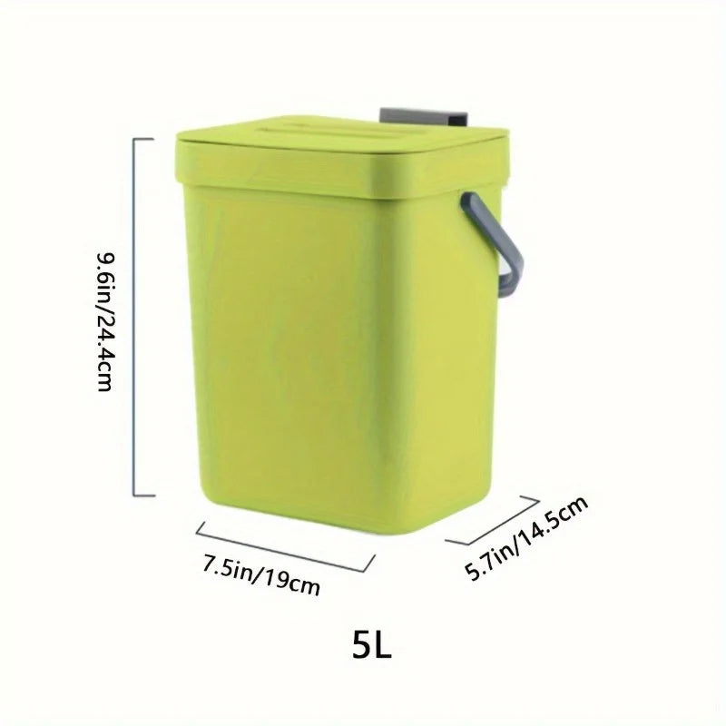 Space-Saving Quiet-Close Trash Can - 3/5L, Eco-Friendly Sealed Bin For Kitchen & Office, No Electricity Needed Lootquake LLC