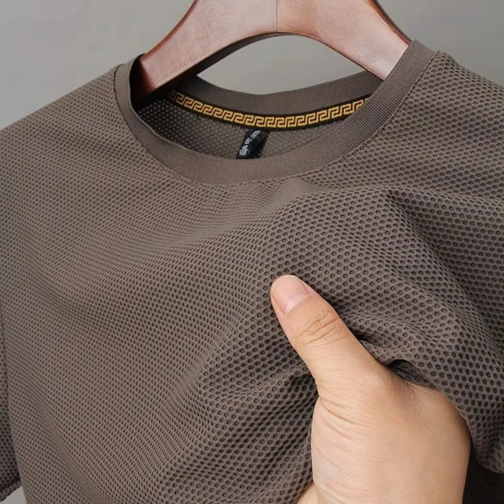 High-End 2023 Luxury Brand Men's T-Shirts Ice Silk with Breathable Mesh for Summer Designer Harajuku  Fashion T-Shirt for Men Lootquake LLC