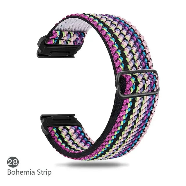 Garmin Elastic Nylon Band - Stylish, Comfortable - QuickFit BandsCo Straps