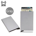Rfid Credit Card Holder Metal Thin Slim Smart Wallet Men Women Wallets Pop Up Minimalist Small Black Purse Mini Walets for Men Lootquake LLC