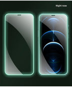 2Pcs Luminous Protective Glass For iPhone 14 13 12 11 Pro Max X XR XS Screen Protector For 7 8 6 Plus SE3 Glowing Tempered Glass  Luminous Glowing Tempered Glass Screen Protector for iPhone Stevvex