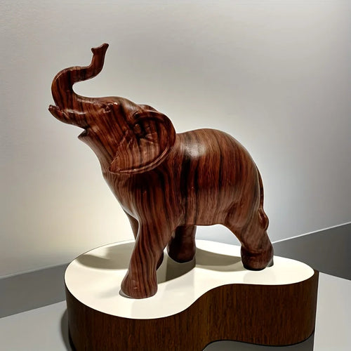 1pc Wildlife Collection Elephant Sculpture Statue - Resin Decor For Home Decoration And Desktop Decoration,Cute Ornament, Lootquake LLC