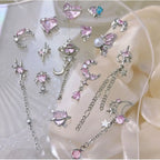 Light Luxury Charms Luxury Nails DIY Nail Charms Japanese Style Pink Jewel Nails Decor Manicure Ornaments Alloy