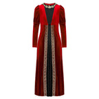 Girls Velvet Medieval Princess Dress Long Sleeve Renaissance Retro Robe Ancient Roman Long Dress for Halloween Carnival Party