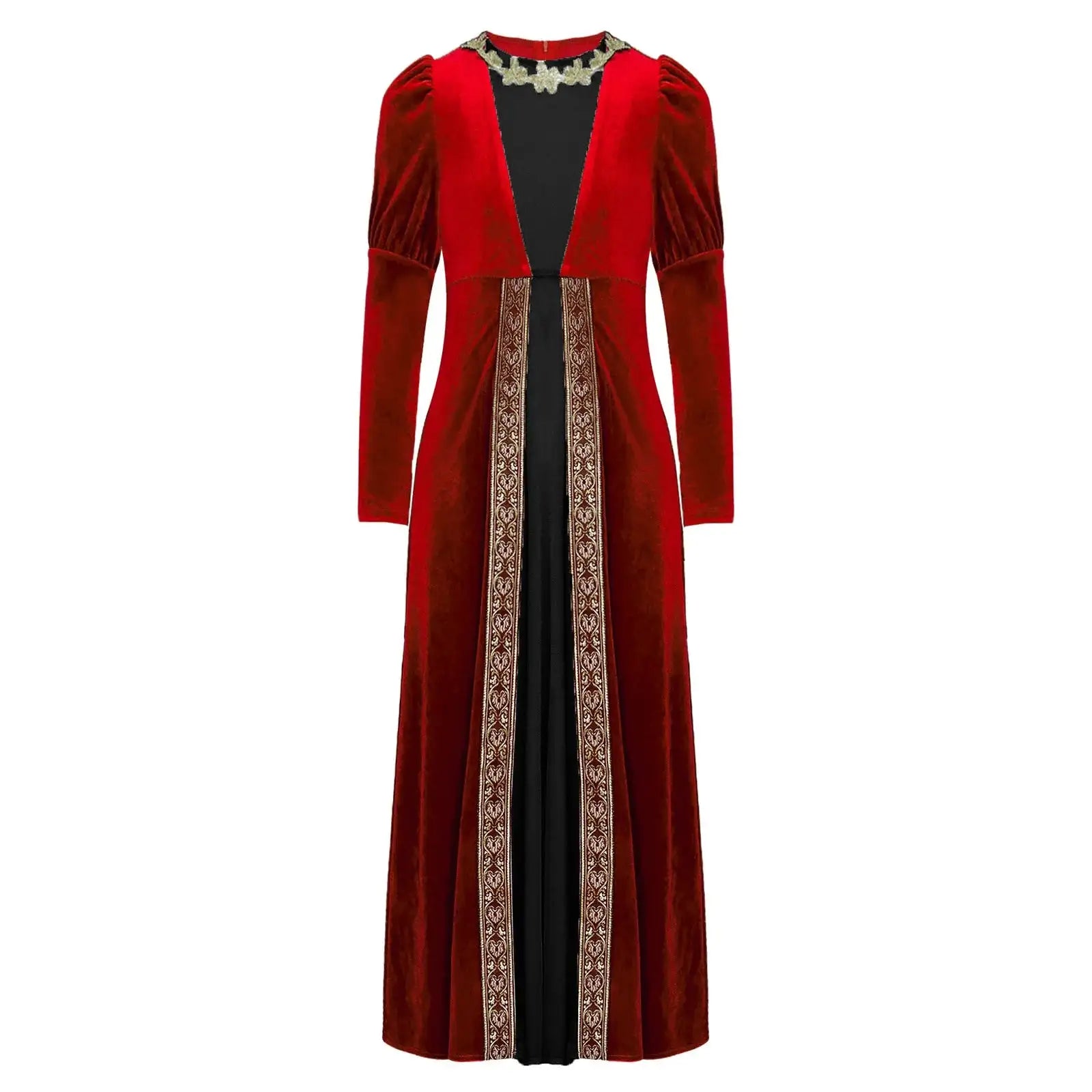 Girls Velvet Medieval Princess Dress Long Sleeve Renaissance Retro Robe Ancient Roman Long Dress for Halloween Carnival Party