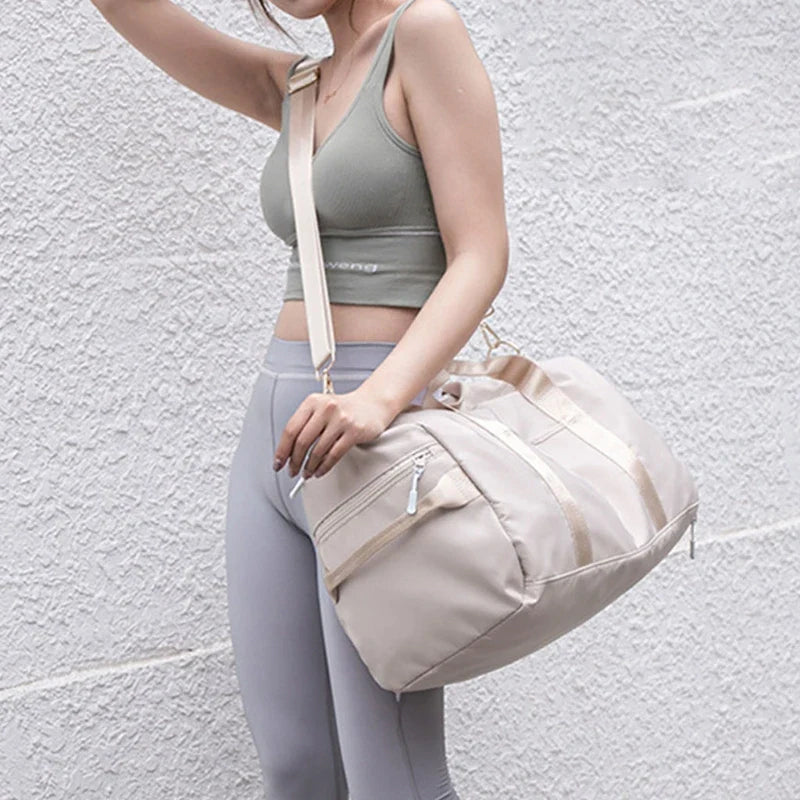 Stride Chic: Women's Gym Bag w/Shoe Spot THRIXINE