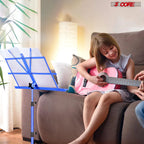 Adjustable All Metal Foldable Bookstand Portable Sheet Music Holder Blue Desktop Book Stands for Musical Instruments-MUS FLD BLU Lootquake LLC