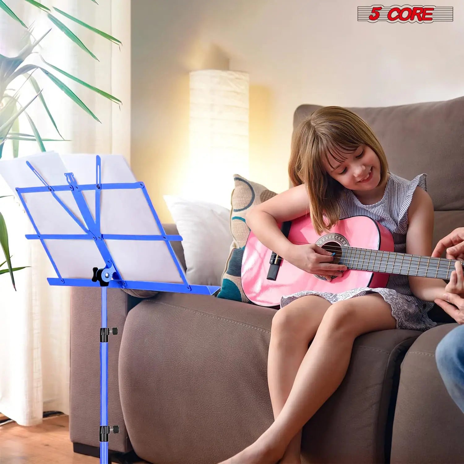 Adjustable All Metal Foldable Bookstand Portable Sheet Music Holder Blue Desktop Book Stands for Musical Instruments-MUS FLD BLU Lootquake LLC