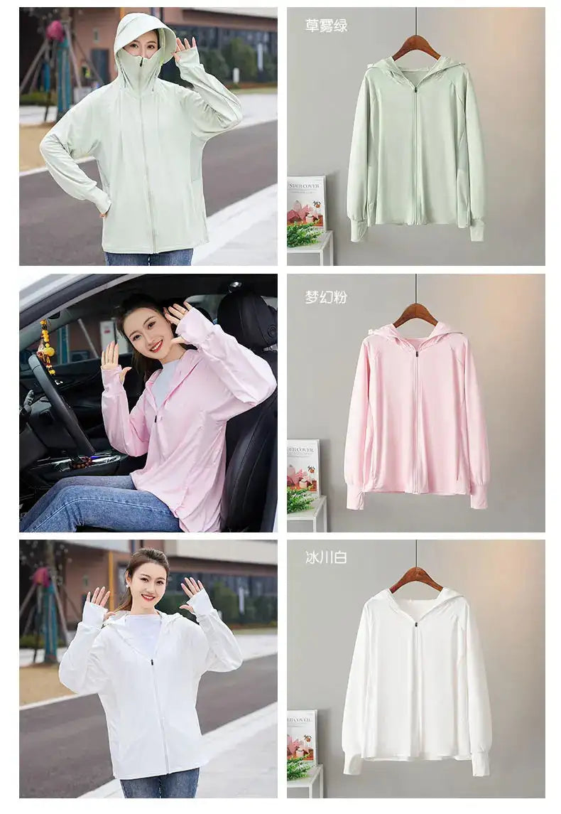 Ice Silk Sun UPF 50+ UV Protection Jacket Big Brim Thin Ice Silk Sun Protection Jackets UV Protection Hooded Windbreaker 4XL 5XL