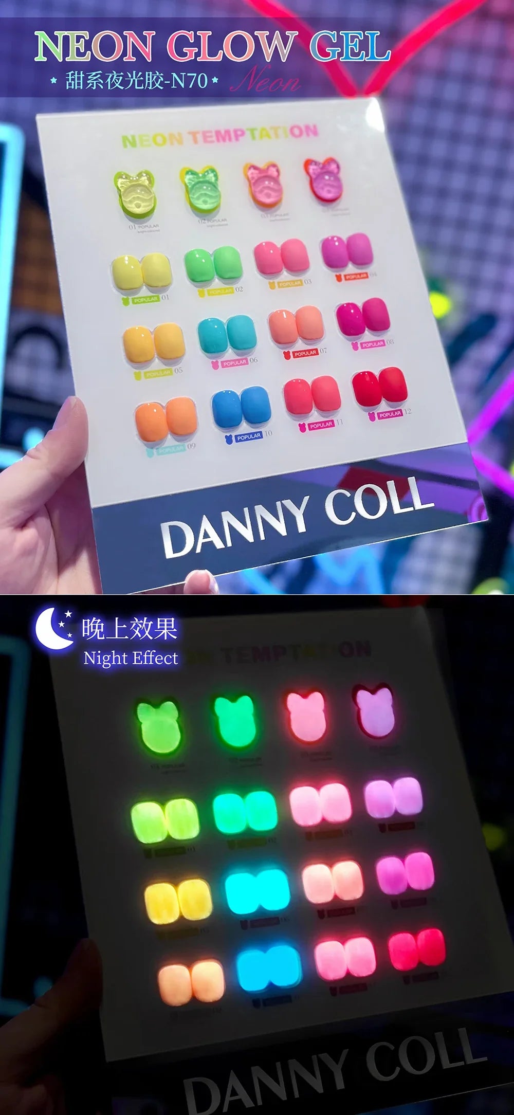 Fluorescence Lacquer Nail Polish Gel UV&LED Fluorescent Gel Semi-permanent Varnish Soak Off Gel Polish12 Colors/set Lootquake LLC