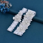 TOPQUEEN ST40 Sexy Lace Flower Thigh Ring Crystal Beaded Pearls Wedding Garter Belt  Bridal Cosplay Fashion Stocking Ring