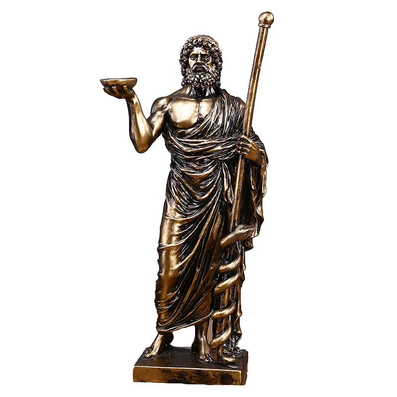 Greek Medical God Sculpture Asclepius Medicine Statue for Home Desktop Decoration Indoor Ornaments Sculptural Home Decor Gift Lootquake LLC