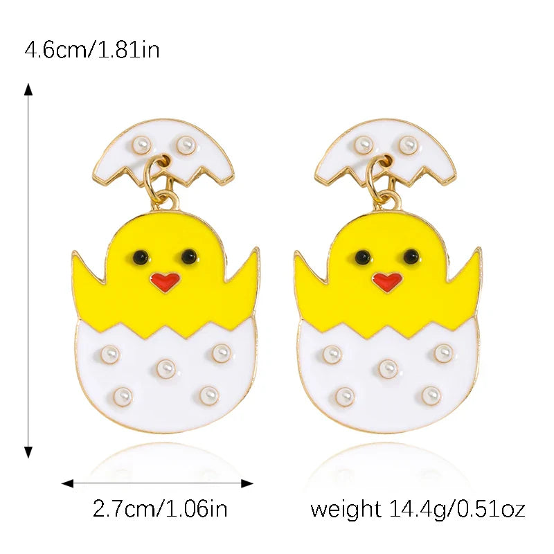 Best Lady Easter Earrings Alloy Pearls Rabbit Egg Shells Chicken Letters Tassels Various Options For You To Match Lootquake LLC