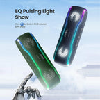 WISETIGER Bluetooth Speaker Outdoor IPX7 Waterproof 25W BT5.3 Loudspeaker Stereo Surround Speaker with Cool Pulsing EQ Lights Lootquake LLC