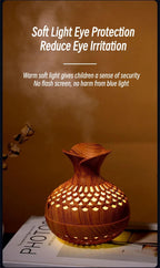 USB Hollow Wood Grain Humidifier Aroma Diffuser Atomizer Household Humidifier Hydrating Instrument Desktop Humidifier Lootquake LLC