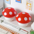 Mini Household Accessories Cute Garbage Can Waste Bin with Lid Detachable Collect Rubbish Red Mushroom Table Desk Binwastebaske