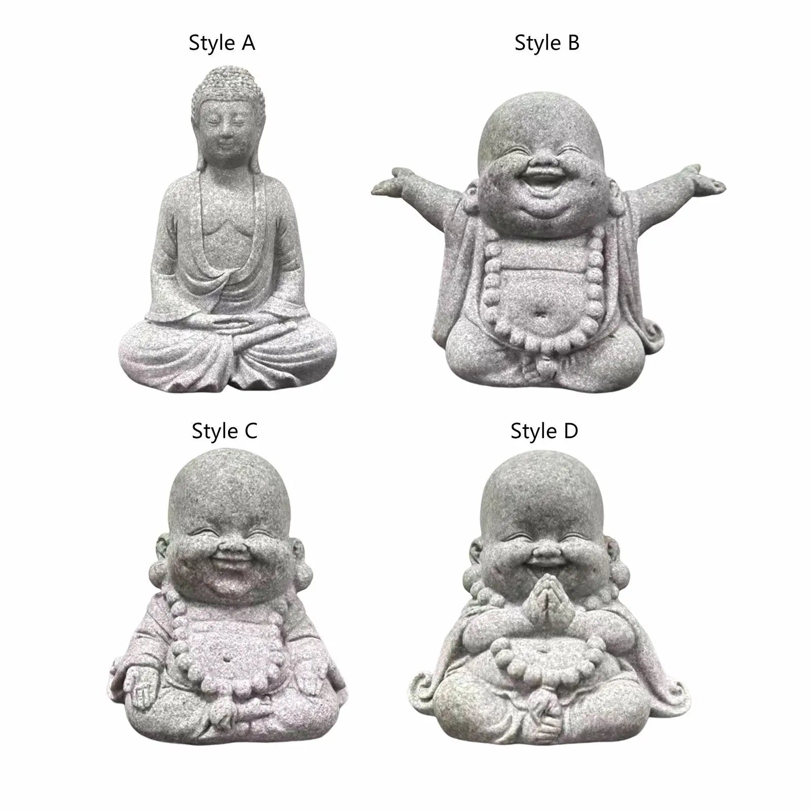 Buddha Statue Hand Carved Buddhism Decorative Figurine Buddha Sculpture for Living Room Home Shop Tabletop Indoor Outdoor Lootquake LLC