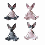 Meditation Yoga Happy Cat Whimsical Buddha Sphinx Cat Statue Art Deco Sculpture Outdoor Garden Statue Lootquake LLC