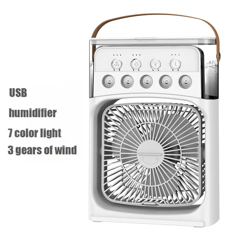 3 In 1 Fan AIr Conditioner Household Small Air Cooler LED Night Light Portable Humidifier Air Adjustment Fan Office Home Fan New Lootquake LLC