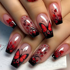 Long nail art patches with purple polka dots and a shiny, fashionable, individual and high-end feel. Detachable 24-piece nail ar Lootquake LLC