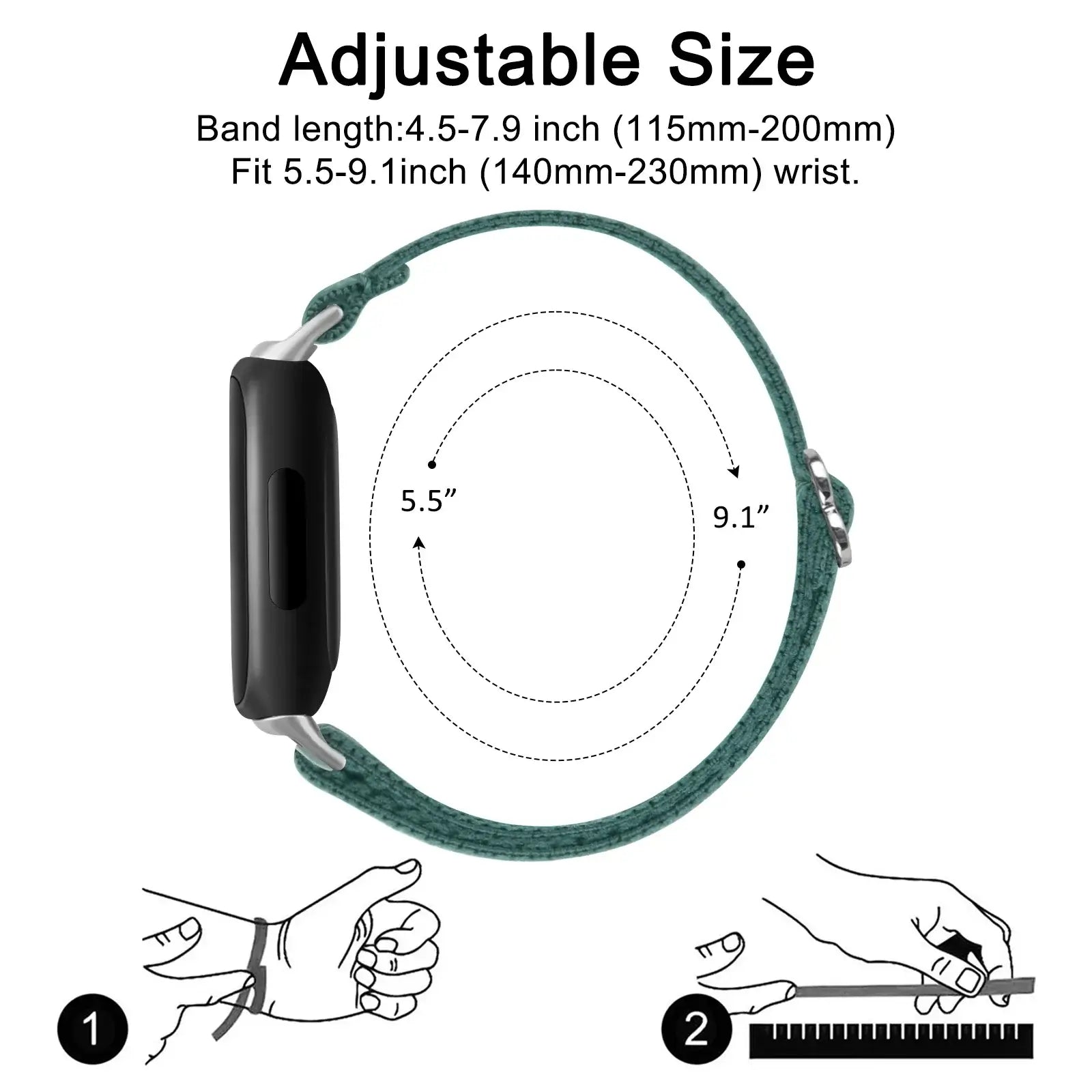 Fitbit Inspire 3, 2, 1, HR Nylon Band - Breathable Strap - SJB-DIAMOND ELITES