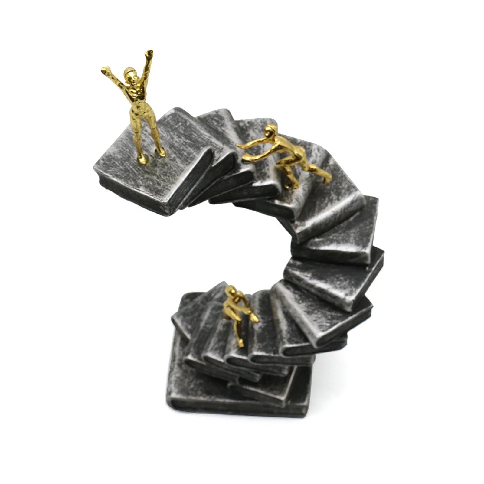 Resin Crafts Thinker Statues Ladder Statue For Bookshelf Decorative Objects Decoration Book Mountain Staircase Statue Lootquake LLC