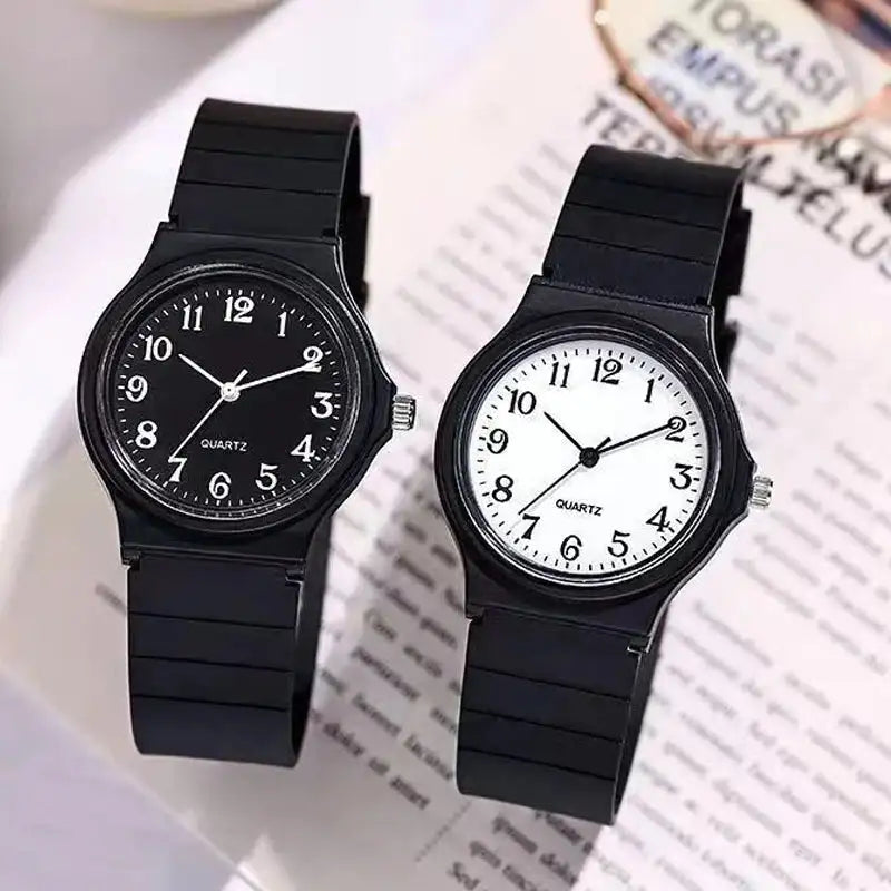 YIKAZE Exam Watch Silicone Strap Simple Women Watch Student Ladies Quartz Wristwatch Waterproof Round Small Dial for Women